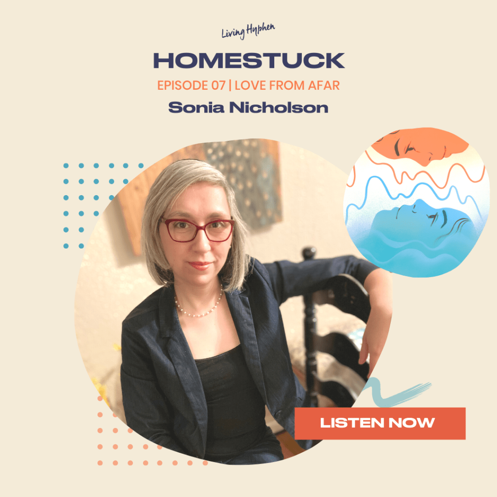 Living Hyphen’s Homestuck podcast, Episode 7 graphic for writer Sonia Nicholson.