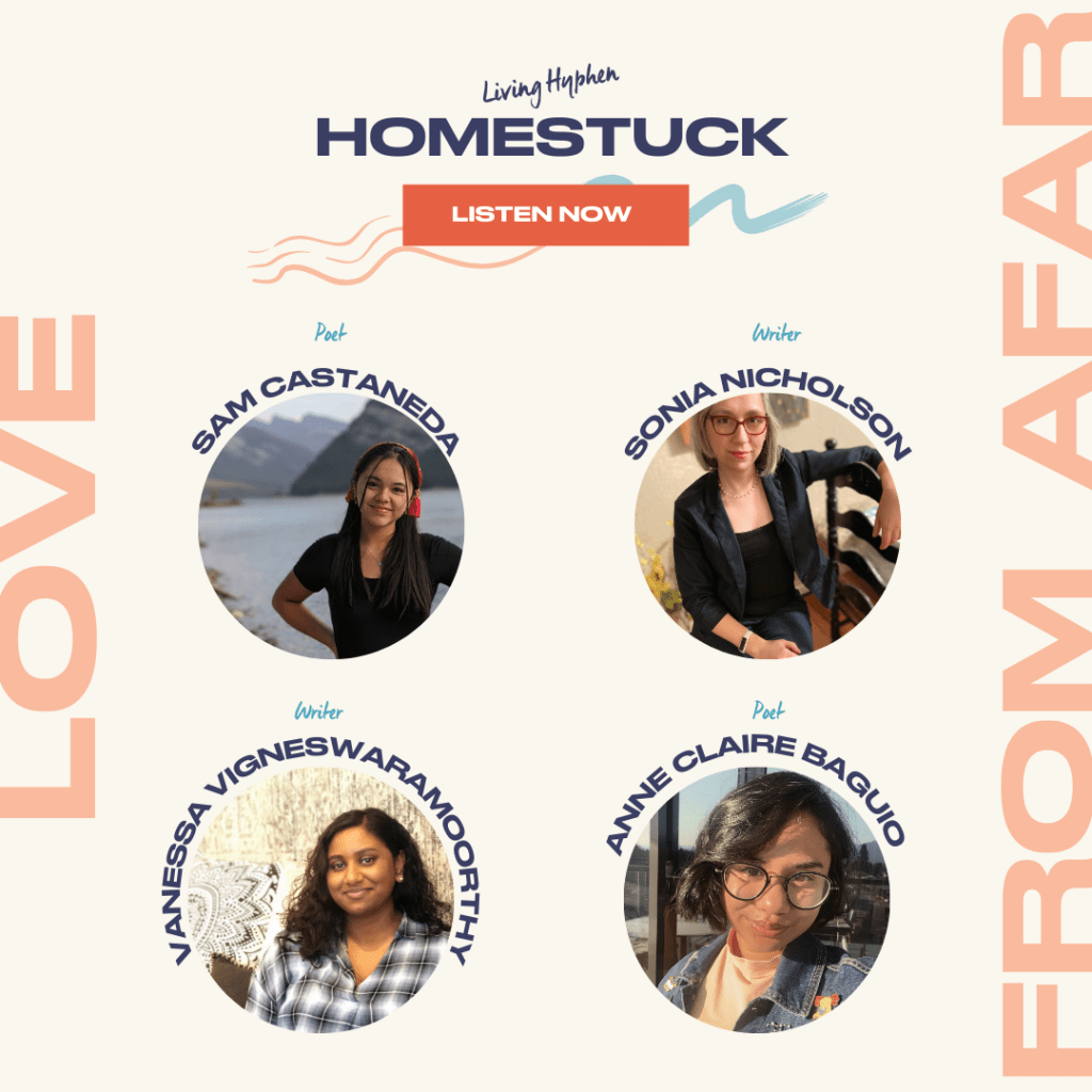 Living Hyphen’s Homestuck podcast, Episode 7 graphic, showing featured writers.