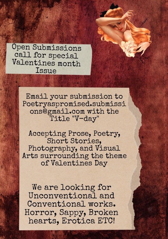 Portions of typed pages have been cut and pasted onto a brown background. There is a female pin-up cut out (upper half of body) on the top right corner.