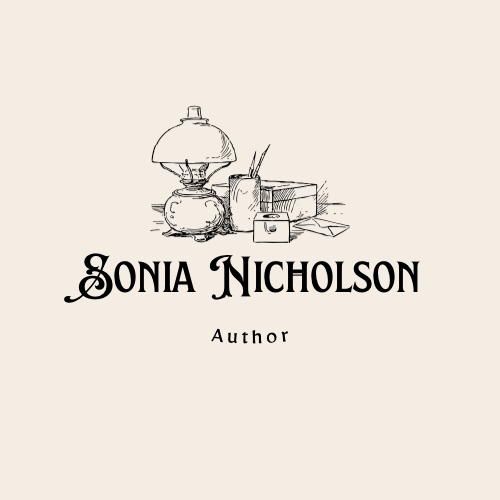Logo for Sonia Nicholson - Author, with vintage look.