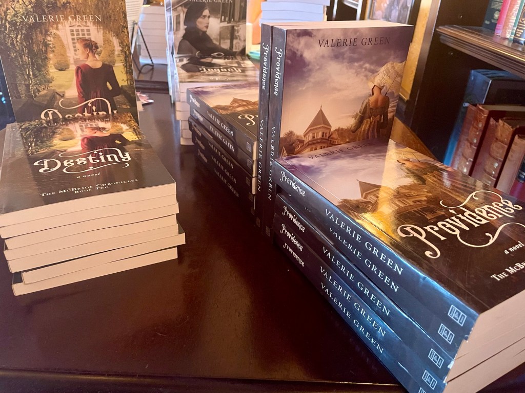 Display of books in The McBride Chronicles series by Valerie Green. Photo by Sonia Nicholson.