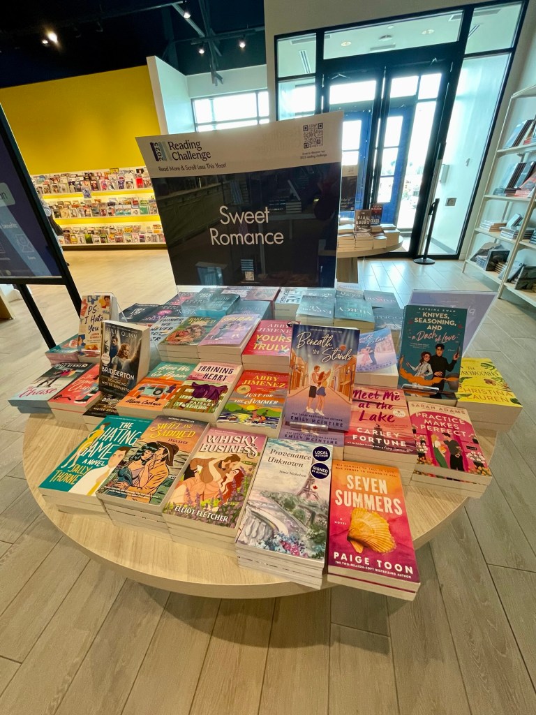 Sweet Reads book display table at Indigo store. Includes Provenance Unknown by Sonia Nicholson. 