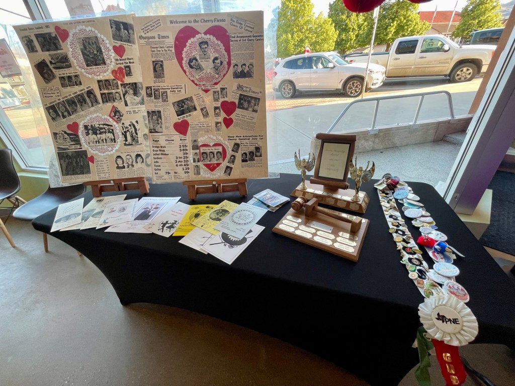 Display of Miss Osoyoos ambassador memorabilia. 