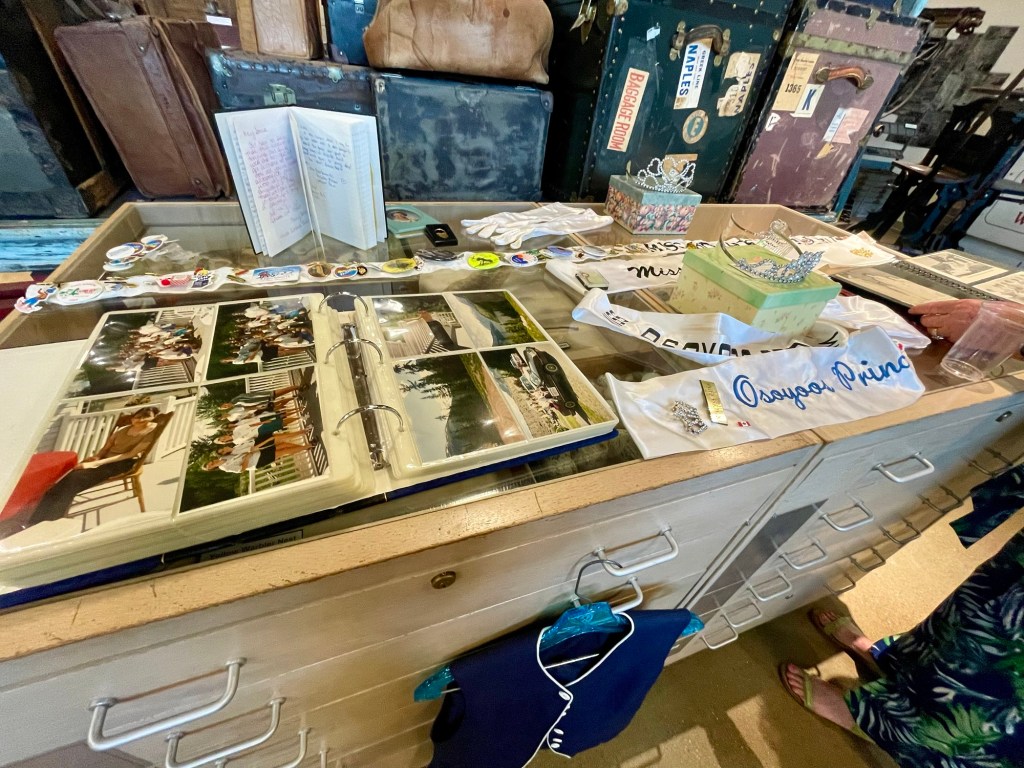 Display of Miss Osoyoos ambassador memorabilia. 
