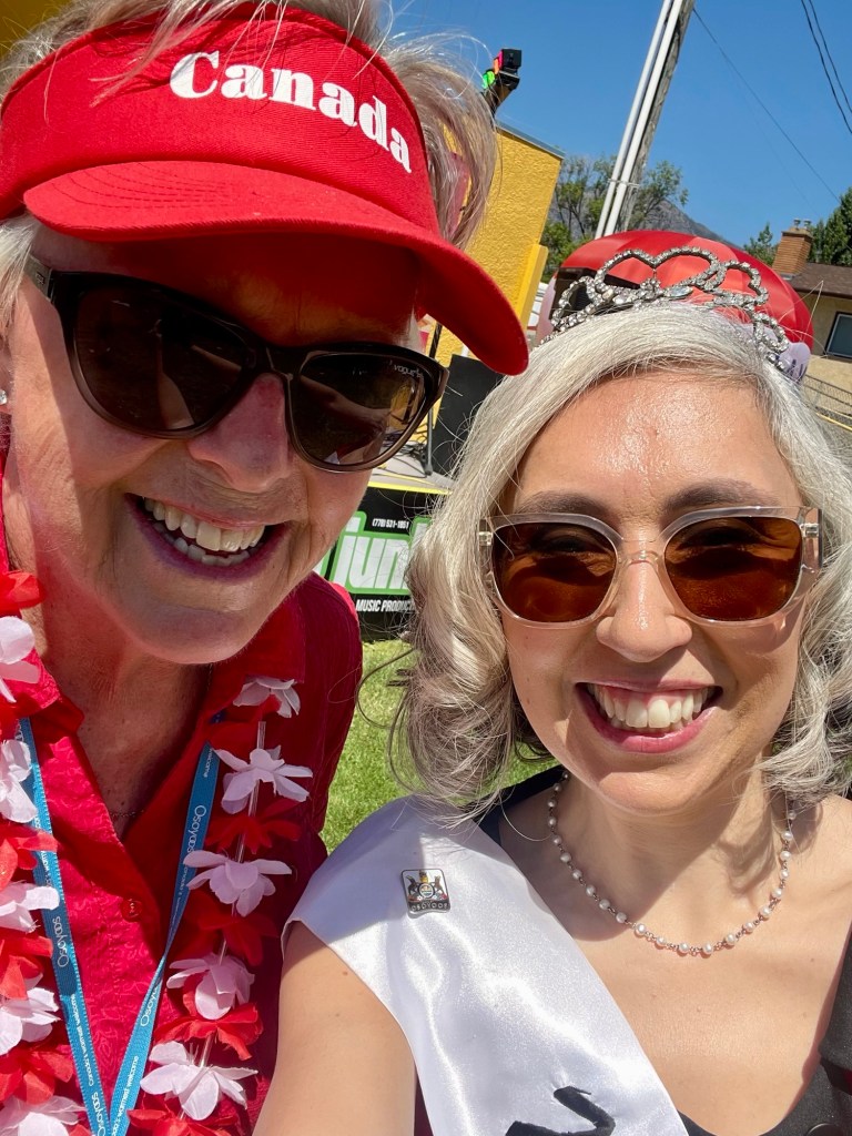 Osoyoos Mayor Sue McKortoff and past Miss Osoyoos Sonia Nicholson.