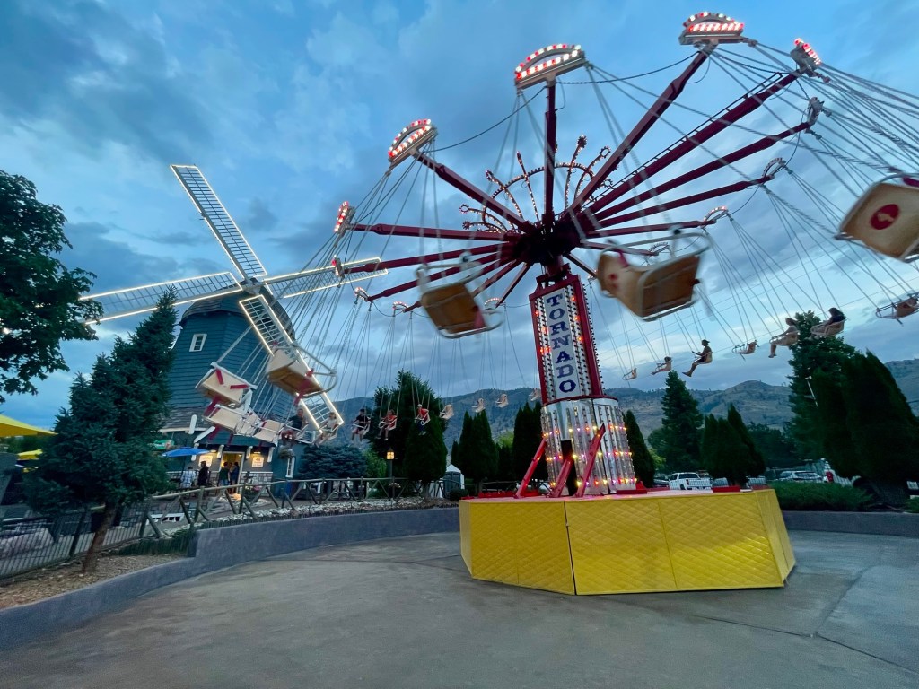 Rattlesnake Canyon Amusement Park in Osoyoos, British Columbia, including Tornado ride. Photo by author Sonia Nicholson.
