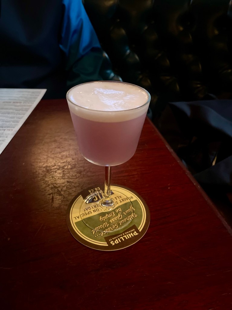 Pink “Midnight in Paris” cocktail. 