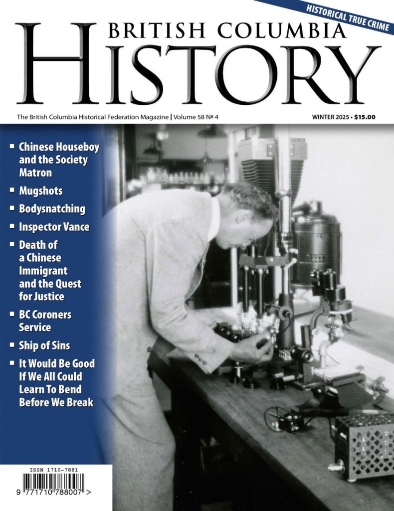 Cover of Winter 2025 issue of British Columbia History magazine.