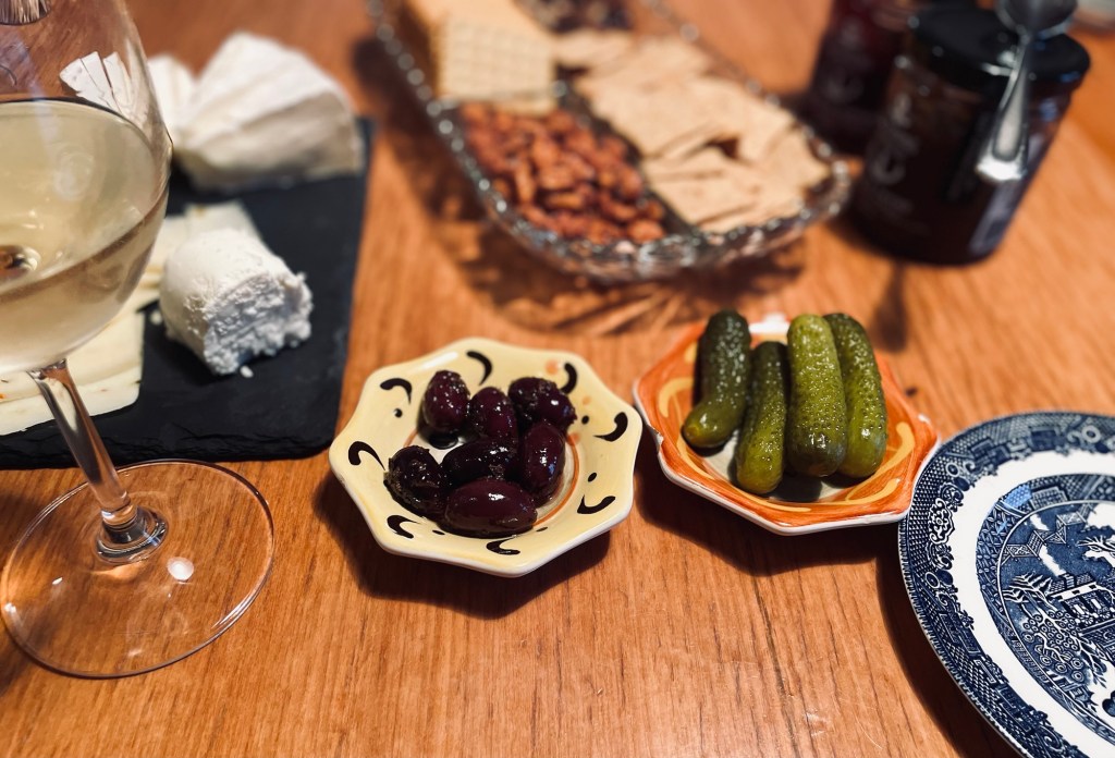 Charcuterie and wine.