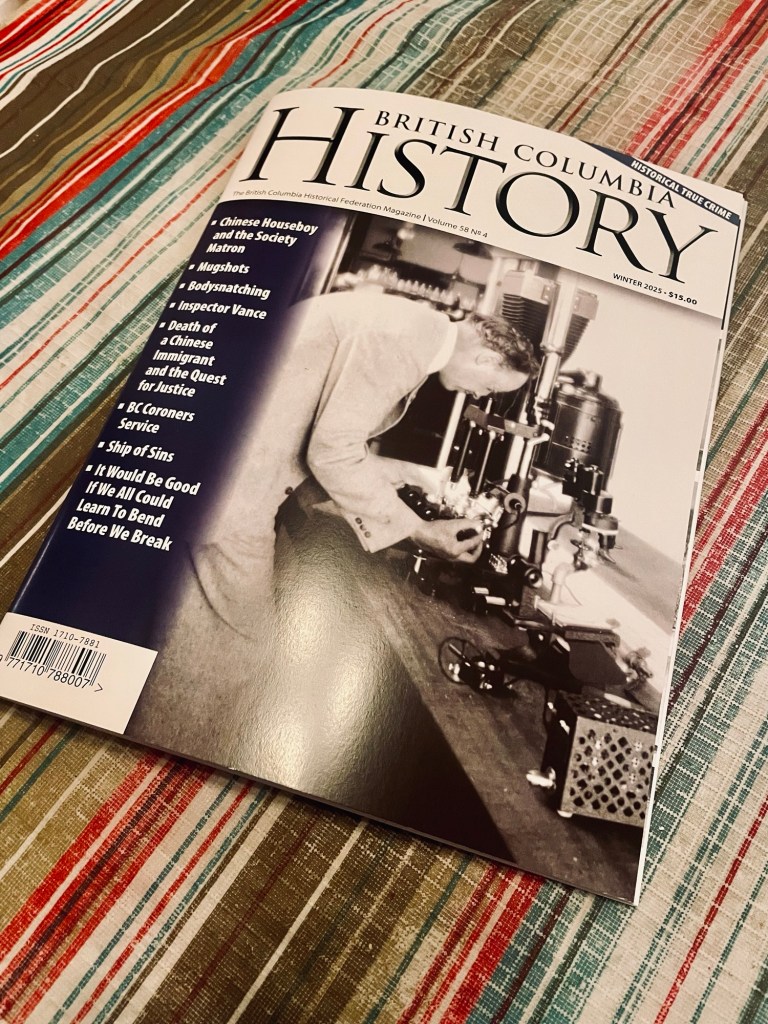 British Columbia History Magazine, Winter Issue.