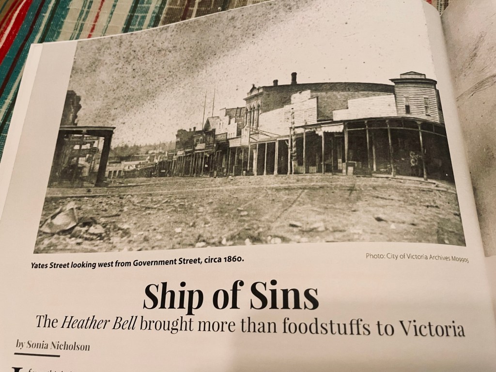 British Columbia History Magazine, Winter Issue. Header for article by Sonia Nicholson.