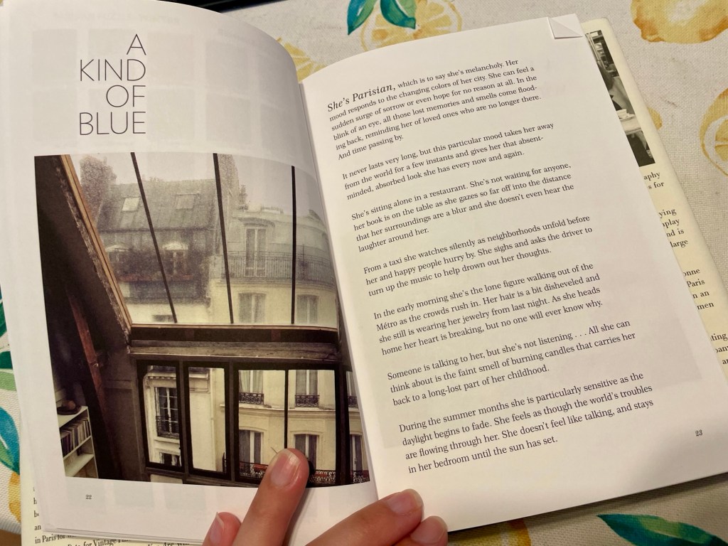Section of book titled "A Kind of Blue"